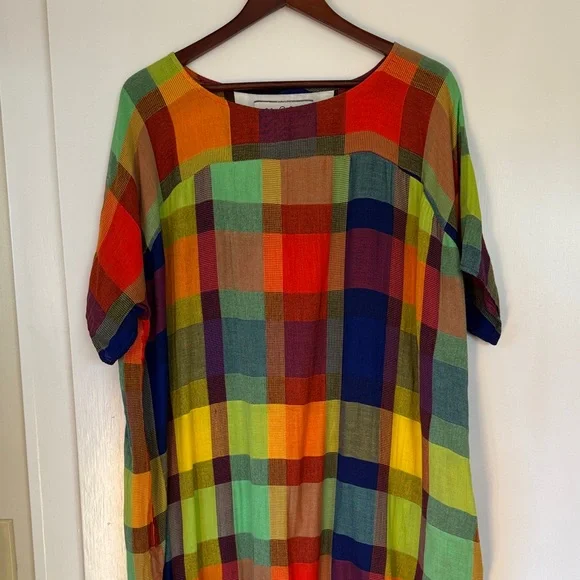 Ace&Jig Colorful Featherweight Plaid Maxi Dress, Size M - Picture 2 of 5